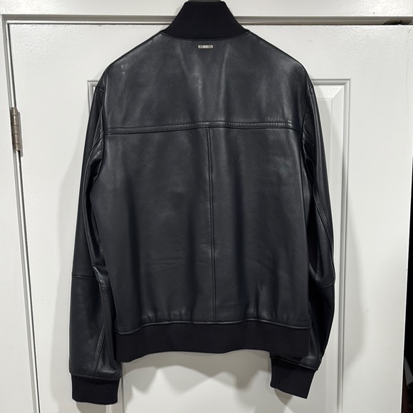 Boss Blue Bomber Jacket with Ribbed Cuffs - Picture 2 of 9